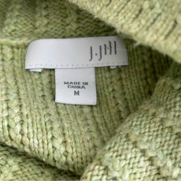 J. Jill Light Green Oversized Chunky Turtleneck Sweater Women’s Medium - Picture 5 of 6